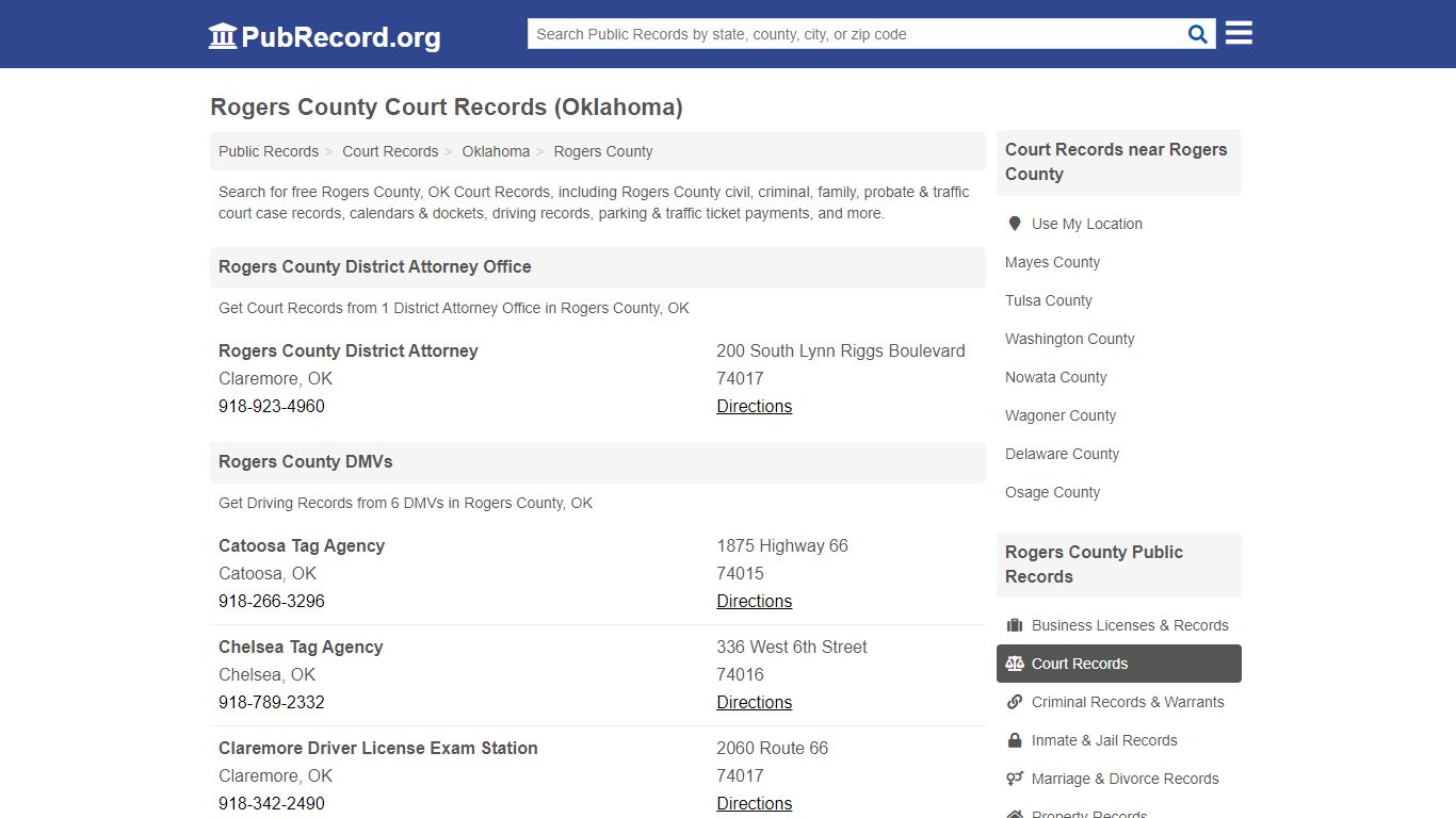 Free Rogers County Court Records (Oklahoma Court Records)